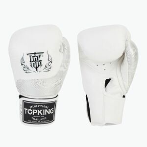 Top King Muay Thai Power Snake fehér/ezüst bokszkesztyű (Muay Thai Power Snake TKBGPW-01-WH-SV) kép