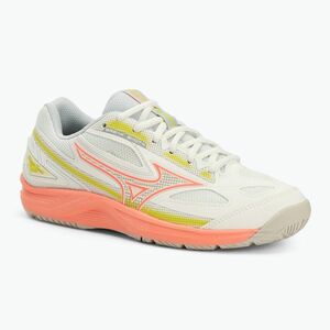 Női teniszcipő Mizuno Break Shot 4 AC snow white/ neon flame/ ghost gray (Break Shot 4 AC 61GA232655) kép