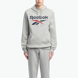 Férfi Reebok Identity Big Logo Fleece kapucnis pulóver közepes szürke melegítő/vektoros tengerészgyalogság/vektoros piros (Identity Big Logo Fleece Hoodie 100217136) kép