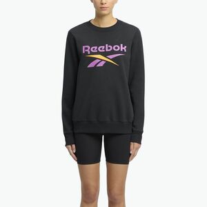 Női Reebok Identity Big Logo Fleece Crew fekete/lila rave/elektromos borostyán melegítőfelső (Identity Big Logo Fleece Crew 100215199) kép