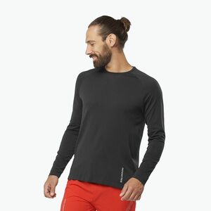 Férfi futó hosszú ujjú Salomon Sense Aero Seamless Tee mély fekete (Sense Aero Seamless Tee LC1878100) kép
