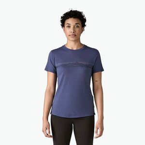 Női Patagonia Cap Cool Merino Blend grafikus ing strata csíkos: solstice lila (Cap Cool Merino Blend Graphic Shirt 44595) kép