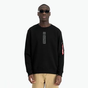 Férfi Alpha Industries fényvisszaverő pulóver fekete (Reflective Print Sweater 146305) kép