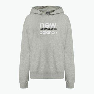 Női New Balance Sport Graphic francia frottír kapucnis pulóver atlétikai szürke (Sport Graphic French Terry Hoodie WT51519AG) kép