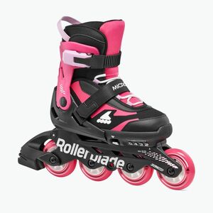 Rollerblade Microblade Jr gyermek görkorcsolya fekete/rózsaszín (Microblade Jr 86B0751530NJ02) kép