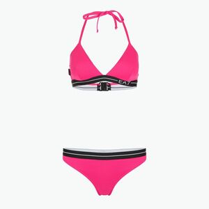 Női kétrészes fürdőruha EA7 Emporio Armani Logo Tape Bikini Triangle neon rózsaszín (Logo Tape Bikini Triangle 7W000292-AF12213-Z4001) kép