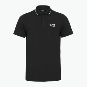 Férfi EA7 Emporio Armani Core Identity Piqué póló ing fekete (Core Identity Piqué Polo 8NPF16-PJVUZ-1200) kép