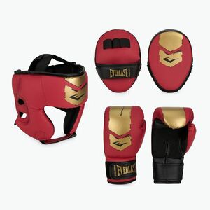Everlast Prospect 2 boksz szett sisak + pajzsok + kesztyű piros/arany (Prospect 2 EV3053) kép