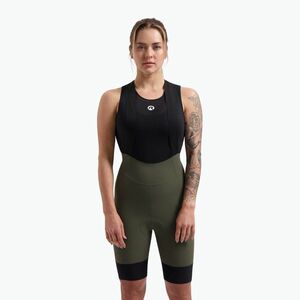 Női kerékpáros rövidnadrág Rogelli Signature Bib rövid W zöld (Signature Bib Short W RC2200006) kép