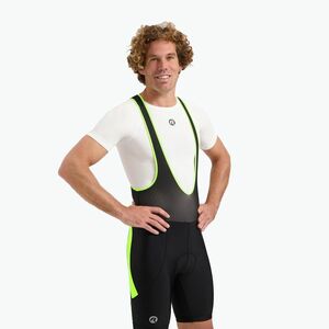 Rogelli Core Bib rövid férfi kerékpáros rövidnadrág fekete/fluor sárga (Core Bib Short RC1200000) kép