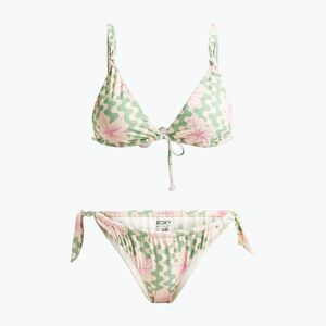 Női kétrészes fürdőruha ROXY Hibiscus Daze Elongated Tri basil party hullámok yw (Hibiscus Daze Elongated Tri ERJX203578-GHZ5) kép