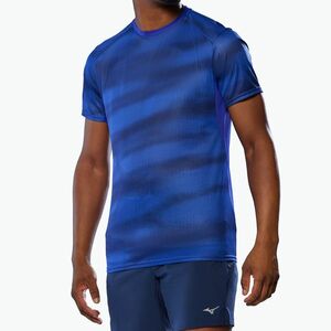 Férfi futópóló Mizuno DryAeroFlow Graphic Tee reflex kék (DryAeroFlow Graphic Tee J2GAC00516) kép