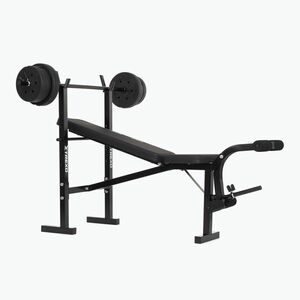 XTREXO BenchFit Lite edzőpad állvánnyal és súlyzóval fekete színben (BenchFit Lite TXO-B5Y001-BL) kép