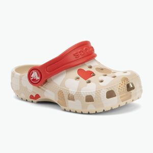 Crocs Classic Heart Print Clog homokkő gyermek flip-flopok (Classic Heart Print Clog 206832-0LI) kép