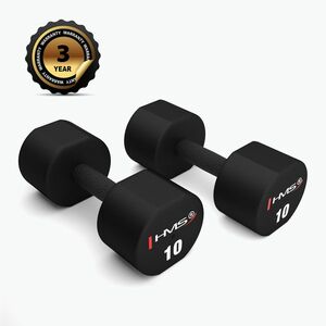 HMS HPT02 TPU súlyzók 2 db. 10 kg fekete (HPT10 TPU 17-66-219) kép