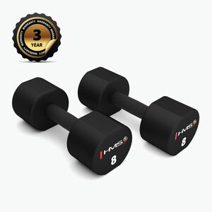 HMS HPT02 TPU súlyzók 2 db. 8 kg fekete (HPT08 TPU 17-66-217) kép