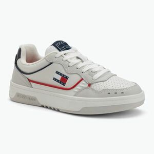 Tommy Jeans Férfi Cupsole Elevated bőr cipő piros/fehér/fekete (Cupsole Elevated Leather EM0EM015850G1) kép