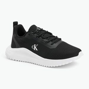 Calvin Klein férfi cipő YM0YM01285 Hike Runner Mix Mesh Fekete/Fényes Fehér (Hike Runner Mix Mesh YM0YM012850GM) kép