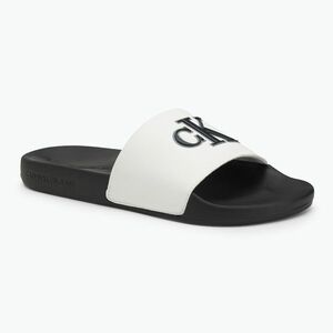 Calvin Klein férfi flip-flop YM0YM01281 Jelly Mono PU Bright White/Fekete (Jelly Mono PU YM0YM0128101W) kép