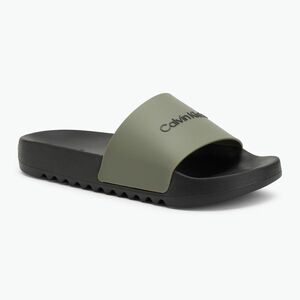 Calvin Klein férfi flip-flop HM0HM01063 Chuncky Pool Slide Rub Smokey Olive/Fekete Chuncky Pool Slide Rub Smokey Olive/Black (Chuncky Pool Slide Rub HM0HM01063MTB) kép