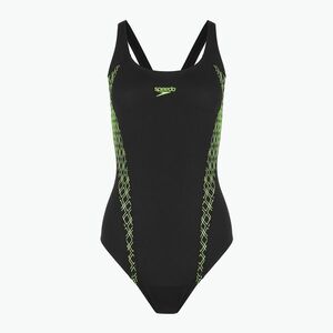 Női egyrészes úszódressz Speedo Panel Muscleback fekete/zöld (Panel Muscleback 8-12769G026) kép