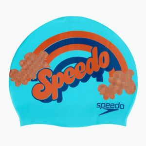 Speedo Slogan Print gyermek úszósapka kék/sárga színű (Slogan Print 8-08386C700) kép