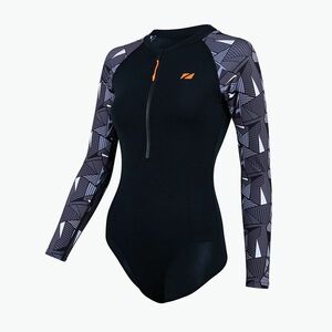 Női egyrészes fürdőruha ZONE3 OWS Renew fekete/szürke (OWS Renew SW23WOWSLS122) kép