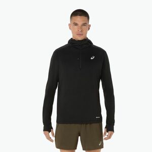 Férfi ASICS Road Winter Hoodie teljesítmény fekete futó melegítőfelső (Road Winter Hoodie 2011D359-001) kép