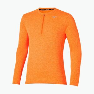 Férfi Mizuno Core Impulse Half Zip Tee tangelo futás hosszú ujjú ruha (Core Impulse Half Zip Tee J2GAC53551) kép