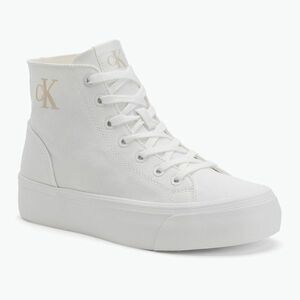 Calvin Klein női tornacipő YW0YW01764 Vulc Flatform Mid Cv Mg tripla világos fehér (Vulc Flatform Mid Cv Mg YW0YW0176401W) kép