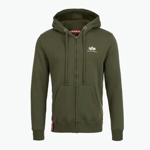 Férfi Alpha Industries Basic Zip SL melegítőfelső sötét olívazöld (Basic Zip SL 118342142) kép