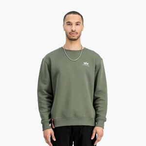 Férfi Alpha Industries Basic Small Logo pulóver sötét olajzöld színű (Basic Small Logo 188307142) kép