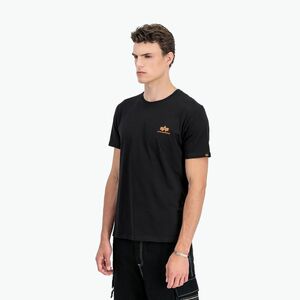 Férfi Alpha Industries Basic Small Logo póló fekete/neon narancssárga (Basic Small Logo 188505) kép