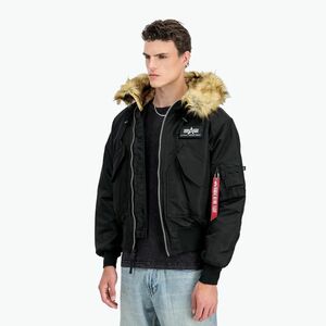 Alpha Industries férfi 45/P kapucnis Custom Bomber fekete/reflektív kabát (45/P Hooded Custom Bomber 113145285) kép
