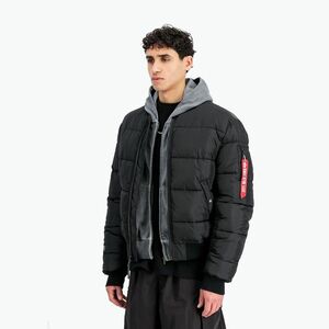 Férfi bélelt dzseki Alpha Industries MA-1 Logo Puffer Bomber black (MA-1 Logo Puffer Bomber 25812503) kép