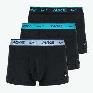 Férfi boxeralsó Nike Everyday Cotton Stretch Trunk 3 pár fekete világos kék/poros kaktusz/fekete derékpánt fekete derékrész (Everyday Cotton Stretch Trunk KE1008-EXS) kép