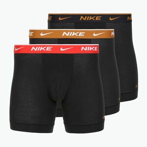 Férfi Nike Everyday Cotton Stretch boxeralsó 3 pár fekete light crimsn/desrt okkersárga/fekete derékszíjjal (Everyday Cotton Stretch KE1007-EX1) kép