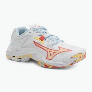 Női röplabda cipő Mizuno Wave Lightning Z8 fehér/calypso coral/pale banán (Wave Lightning Z8 V1GC240030) kép