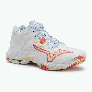 Női röplabda cipő Mizuno Wave Lightning Z8 Mid fehér/calypso coral/pale banán (Wave Lightning Z8 Mid V1GC240530) kép