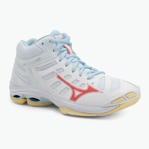 Női röplabda cipő Mizuno Wave Voltage 2 Mid fehér/calypso coral/pale banán (Wave Voltage 2 Mid V1GC246530) kép