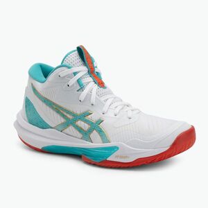 Női Asics Sky Elite FF MT 3 röplabdacipő fehér/tengerzöld (Sky Elite FF MT 3 1052A087-960) kép