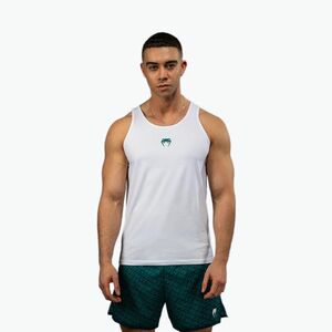 Férfi edzőpóló Venum Echo fehér/smaragd zöld (Echo Tank Top VENUM-05760-005) kép