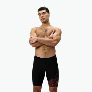 Férfi úszó jammer Speedo Medley Logo Jammer fekete/neon korall (Medley Logo Jammer 8-1135518663) kép