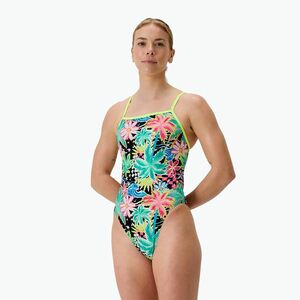Női egyrészes Speedo FL Printed V-Back úszódressz tropicana/fekete (FL Printed V-Back 8-00477518773) kép