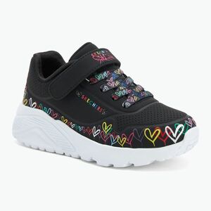 Gyerekcipők SKECHERS Uno Lite Heart Craze fekete/többszínű (Uno Lite Heart Craze 314091L BKMT) kép