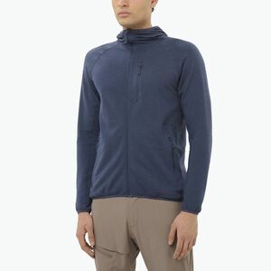 Férfi Salomon Essential Lightwarm Hoodie kék éjszakai trekking melegítő pulóver (Essential Lightwarm Half Zip LC2645300) kép
