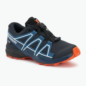 Gyerek futócipő Salomon Speedcross Waterproof sötét tengerészkék/sötétkék/vörös narancs (Speedcross Waterproof L47856700) kép