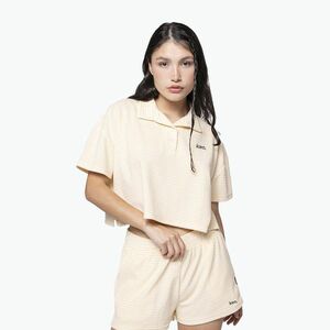 Női póló Kaotiko Törölköző csíkos sárga / fehér (Polo M.M/C Towel Stripe AO009-01-E002) kép