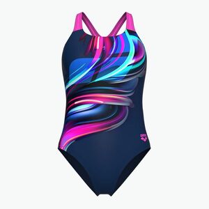 Női egyrészes fürdőruha arena Bloom Swim Pro Back Lb multi navy/navy/shocking pink (Bloom Swim Pro Back Lb 010265/779) kép