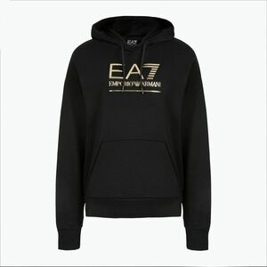 Férfi EA7 Emporio Armani Train Visibility kapucnis pulóver fekete/arany (Train Visibility Hoodie) kép